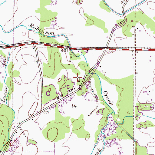 Topographic Map of Old Robinson Cemetery, AL