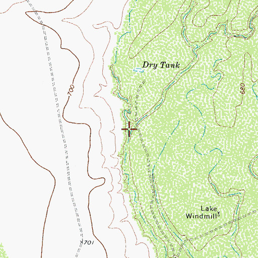 Topographic Map of Maverick Creek, TX