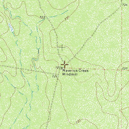 Topographic Map of Maverick Creek Windmill, TX