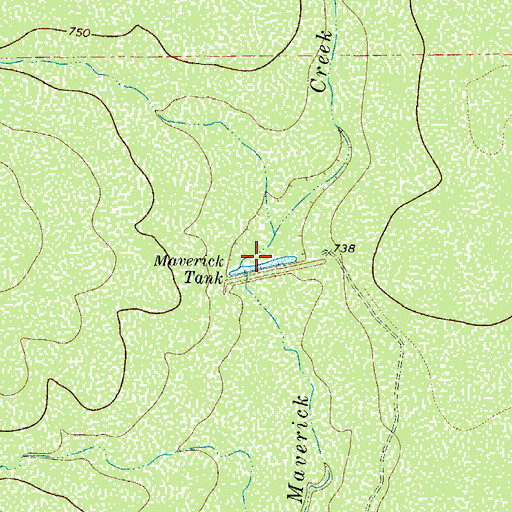 Topographic Map of Maverick Tank, TX