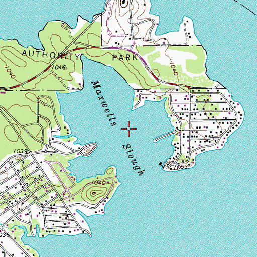 Topographic Map of Maxwells Slough, TX