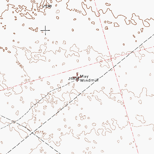 Topographic Map of May Windmill, TX
