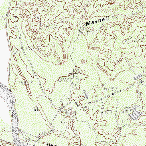Topographic Map of Maybell Canyon, TX