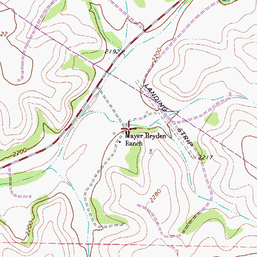 Topographic Map of Mayer Bryden Ranch, TX