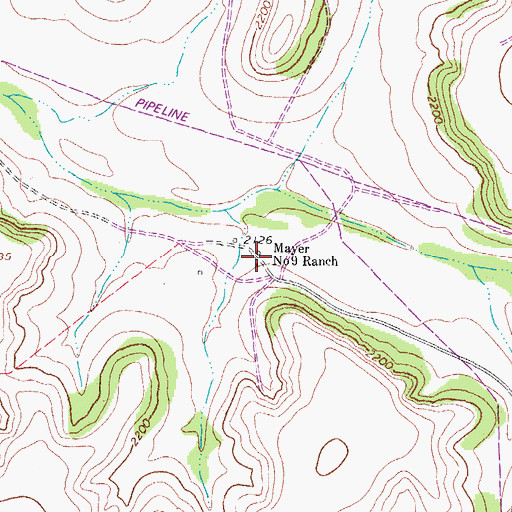 Topographic Map of Mayer Number Nine Ranch, TX