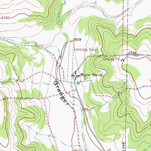 Topographic Map of Mayer Ranch, TX