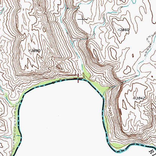Topographic Map of Mayfield Canyon, TX