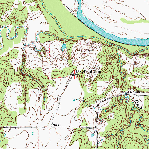 Topographic Map of Mayfield Cemetery, TX