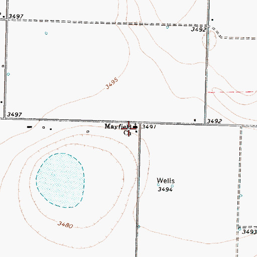 Topographic Map of Mayfield Church, TX
