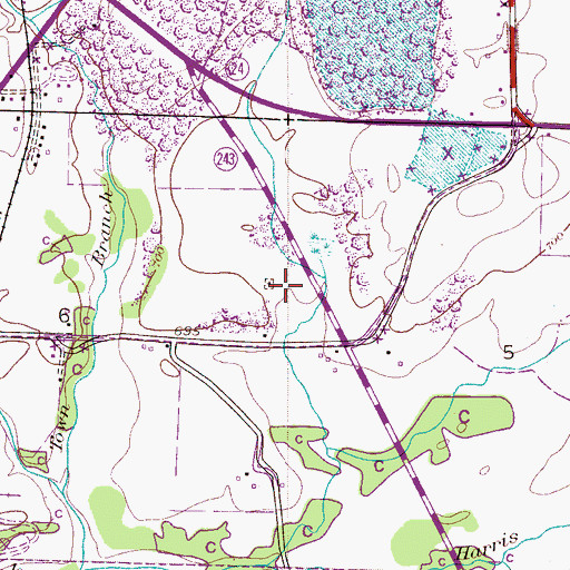 Topographic Map of Orman Cemetery, AL