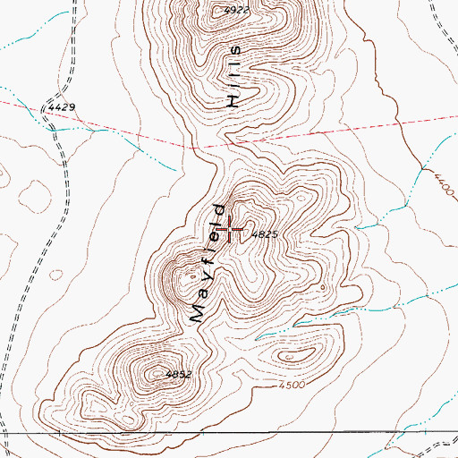 Topographic Map of Mayfield Hills, TX