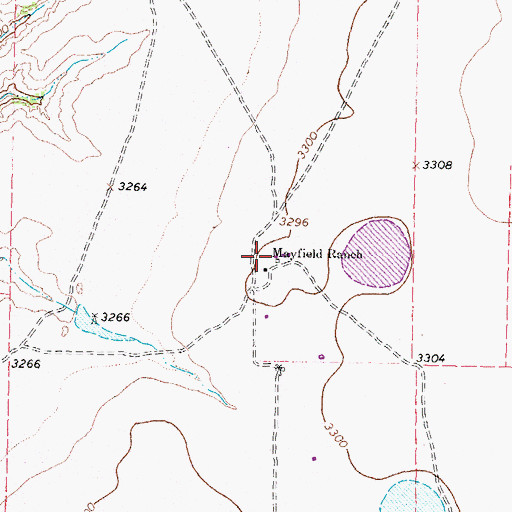 Topographic Map of Mayfield Ranch, TX