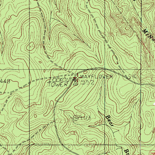 Topographic Map of Mayflower Lookout, TX