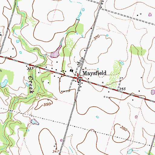 Topographic Map of Maysfield, TX