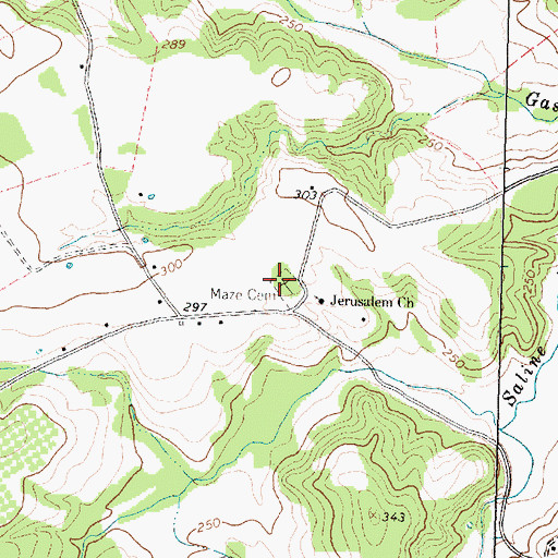 Topographic Map of Mayes Cemetery, TX