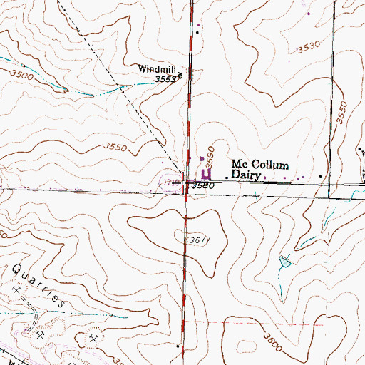 Topographic Map of McCollum Dairy, TX