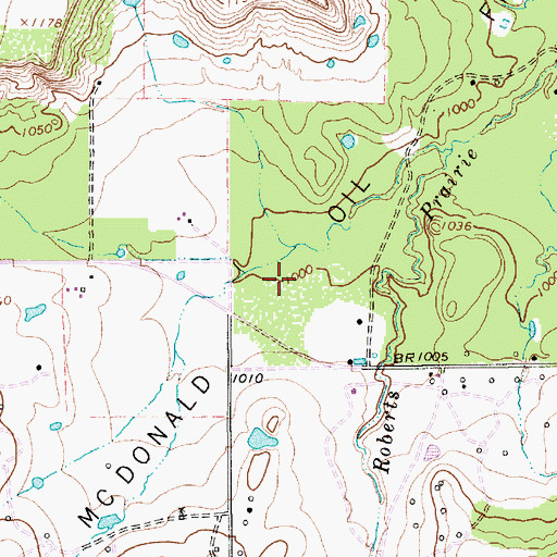 Topographic Map of McDonald Oil Field, TX