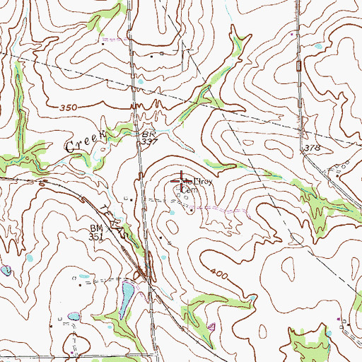 Topographic Map of McElroy Cemetery, TX