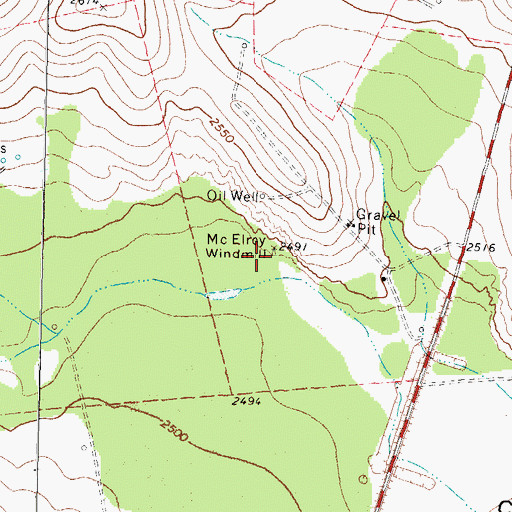 Topographic Map of McElroy Windmill, TX