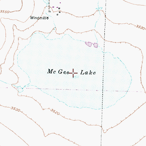 Topographic Map of McGee Lake, TX