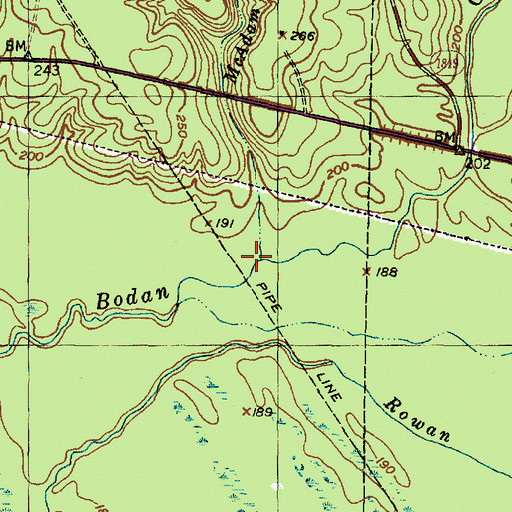 Topographic Map of McAdam Spring Branch, TX
