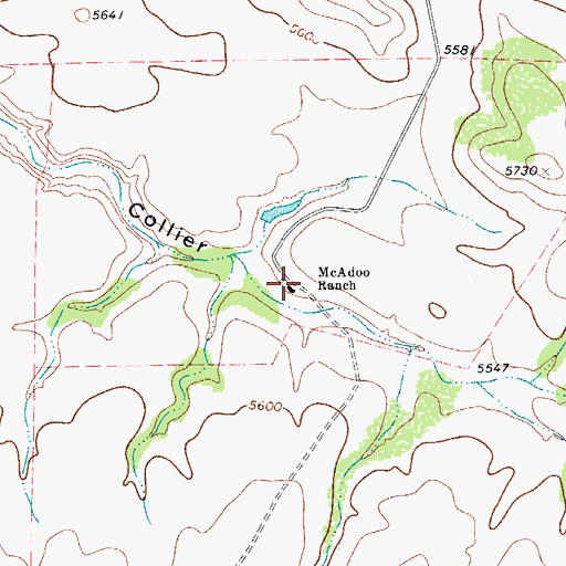 Topographic Map of McAdoo Ranch, TX