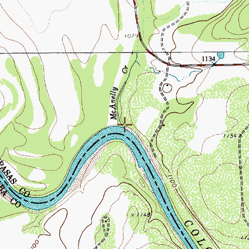 Topographic Map of McAnelly Creek, TX