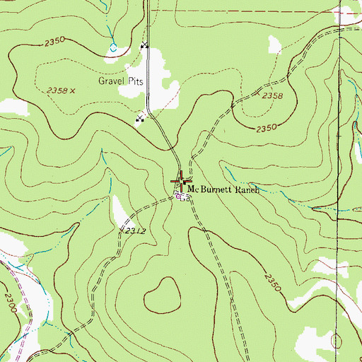 Topographic Map of McBurnett Ranch, TX