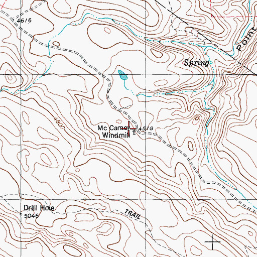 Topographic Map of McCamey Windmill, TX