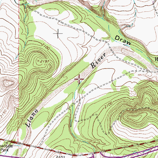 Topographic Map of McCarty Creek, TX