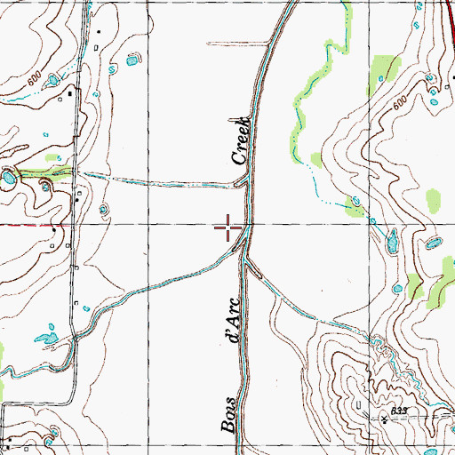 Topographic Map of McClung Creek, TX