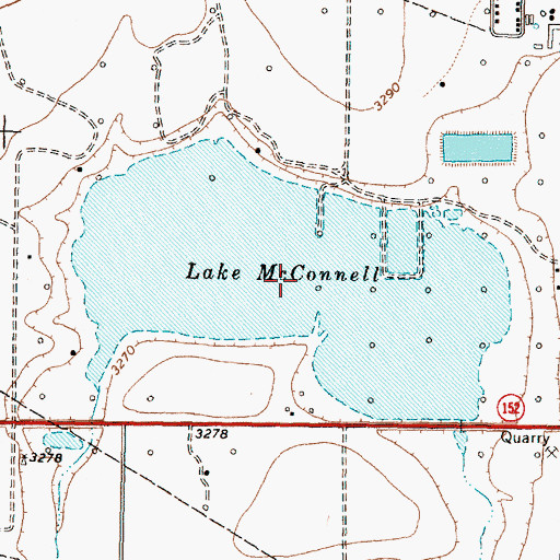 Topographic Map of Lake McConnell, TX
