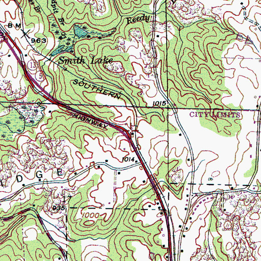 Topographic Map of Phil Campbell Church of God - Seventh Day, AL