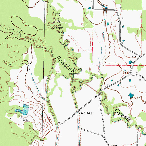 Topographic Map of McCoy Creek, TX