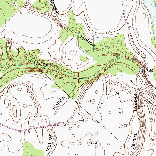 Topographic Map of McCoy Hollow, TX