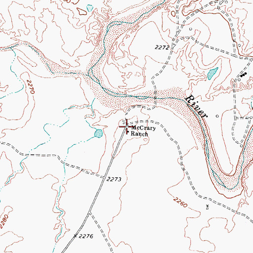 Topographic Map of McCrary Ranch, TX