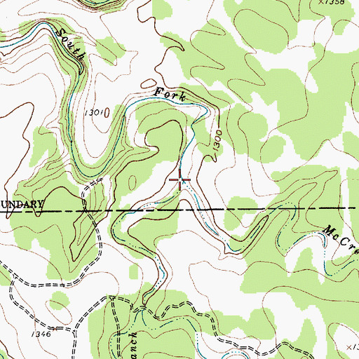 Topographic Map of McCrea Branch, TX