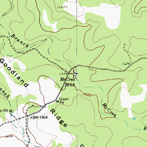 Topographic Map of McCrea Tank, TX