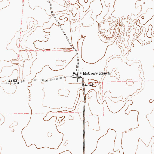 Topographic Map of McCrory Ranch, TX