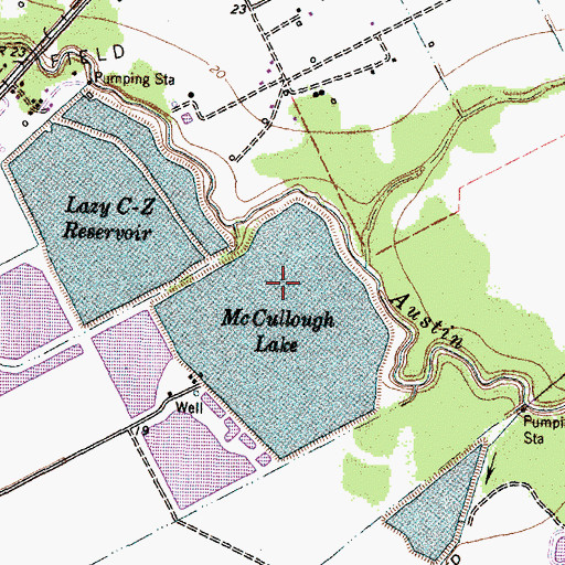 Topographic Map of McCullough Lake, TX