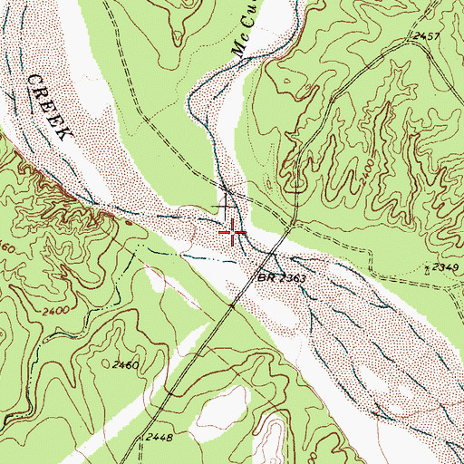 Topographic Map of McCullum Creek, TX