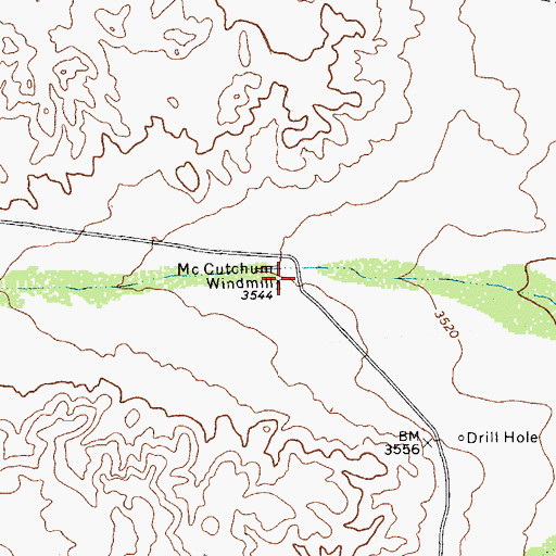 Topographic Map of McCutchum Windmill, TX