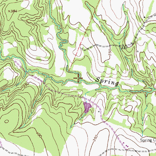 Topographic Map of McDaniel Creek, TX