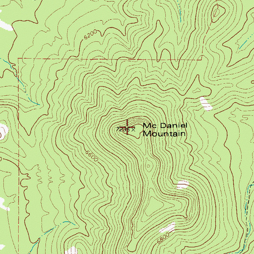 Topographic Map of McDaniel Mountain, TX