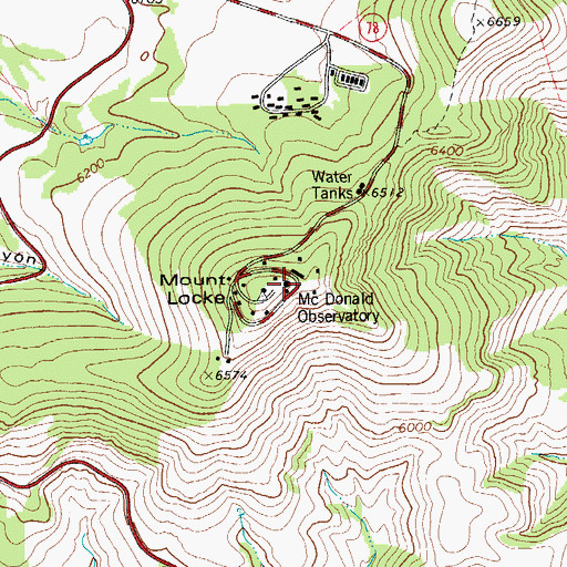 Topographic Map of McDonald Observatory, TX