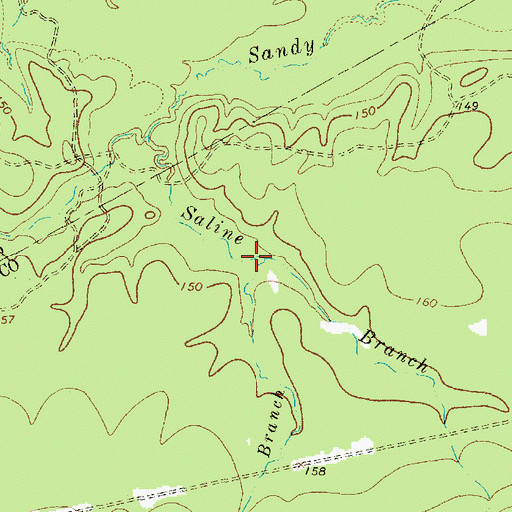 Topographic Map of McDuffy Branch, TX