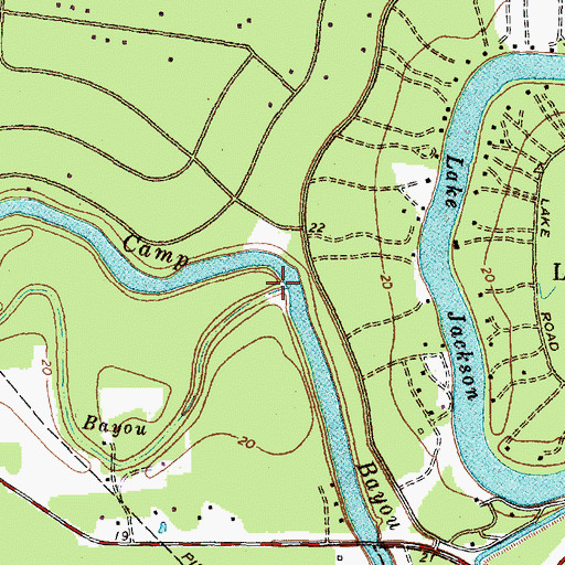 Topographic Map of McFadden Bayou, TX