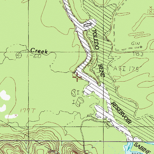 Topographic Map of McFaddin Creek, TX