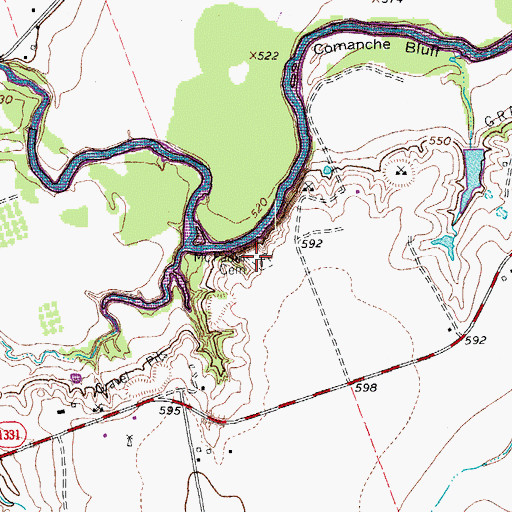 Topographic Map of McFadin Cemetery, TX