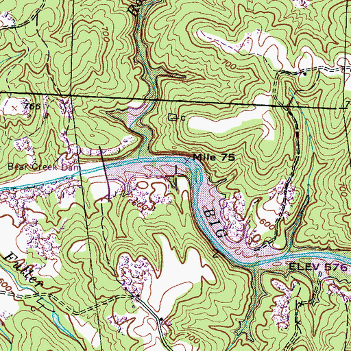 Topographic Map of Piney Point Recreation Area, AL